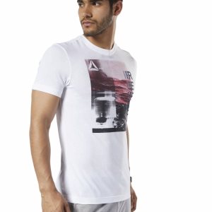 Reebok Graphic Series One Series Training Photo Print T Shirt Herren - Weiß - DE 817-YMR